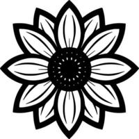 Flower, Black and White Vector illustration