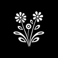 Flowers, Black and White Vector illustration