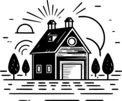 Farmhouse, Minimalist and Simple Silhouette - Vector illustration