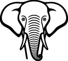 Elephant, Black and White Vector illustration