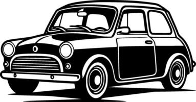 auto, negro y blanco vector ilustración