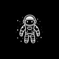 astronauta, negro y blanco vector ilustración