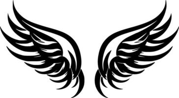 Angel Wings, Black and White Vector illustration