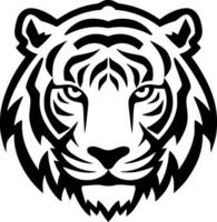 Tigre - negro y blanco aislado icono - vector ilustración