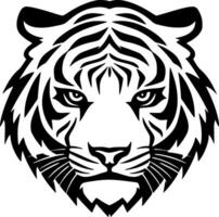 Tigre - negro y blanco aislado icono - vector ilustración