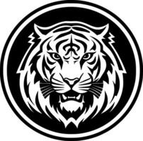 Tigre - negro y blanco aislado icono - vector ilustración