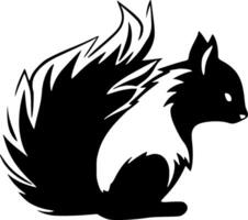 Skunk, Black and White Vector illustration