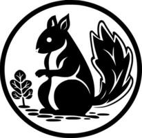 Squirrel - Black and White Isolated Icon - Vector illustration