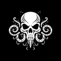 Skull, Black and White Vector illustration