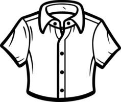 camisa - negro y blanco aislado icono - vector ilustración