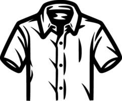 camisa - negro y blanco aislado icono - vector ilustración