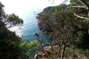 Costa brava and coastal path along the rugged coastline of northern catalonia, Spain photo