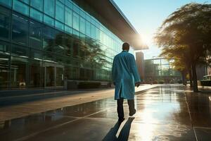 doctor walking in the hospital photo