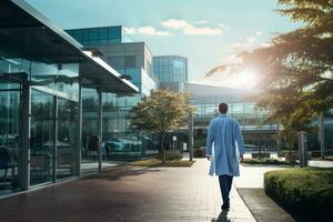 doctor walking in the hospital photo