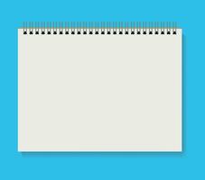 Vector illustration of Blank Open Notebook on a colorful blue background.