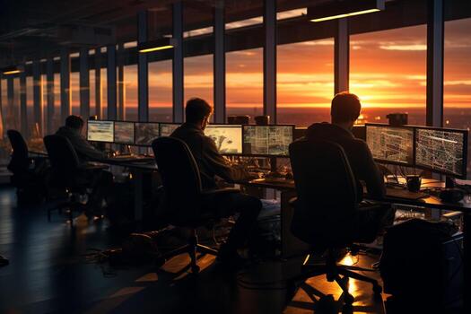 team of programer working with computer photo