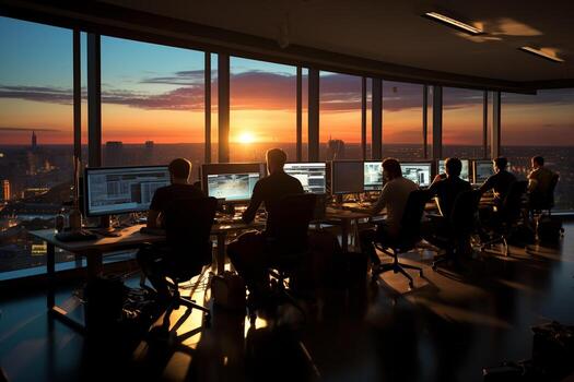 team of programer working with computer photo