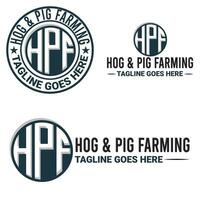 Monogram, Minimalist, And Letterhead Hog And Pig Farming Logo Design vector