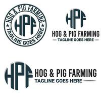 Monogram, Minimalist, And Letterhead Hog And Pig Farming Logo Design vector