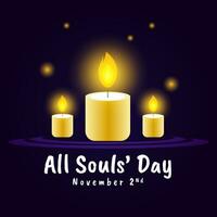 All Souls Day is celebrated every year on November 2. Vector illustration