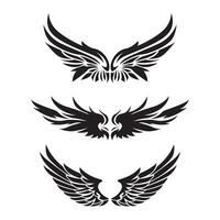 collection of monochrome angel wings. vector illustration