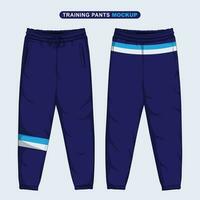 Striped training pants template front and back view vector