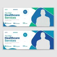 Medical Healthcare, Web Banner Cover Design, Template Design For Social Media Posts vector