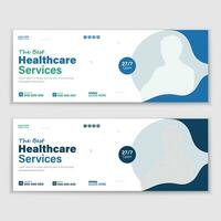 Medical Healthcare, Web Banner Cover Design, Template Design For Social Media Posts vector