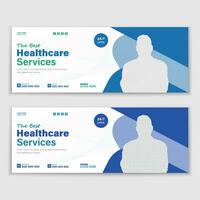 Medical Healthcare, Web Banner Cover Design, Template Design For Social Media Posts vector