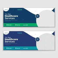 Medical Healthcare, Web Banner Cover Design, Template Design For Social Media Posts vector