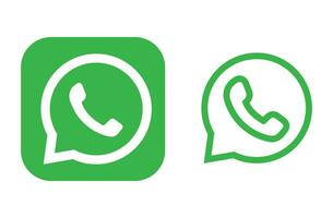 WhatsApp logo icon. WhatsApp, popular social media button icon, instant messenger logo of WhatsApp vector