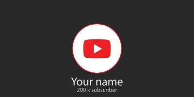 Youtube Channel Name Lower Third. Red Broadcast Banner for Video On Black Background. Vector Illustration