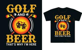 T Shirt Golf Player Golfing T shirt Design vector