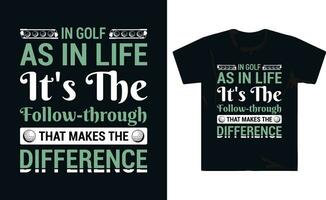 Deportes golf jugador golf t camisa diseño vector