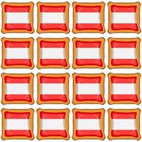 Pattern cookie with flag country Latvia in tasty biscuit vector