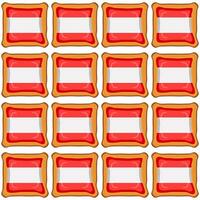 Pattern cookie with flag country Latvia in tasty biscuit vector