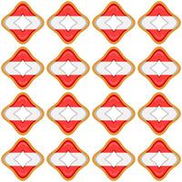 Pattern cookie with flag country Latvia in tasty biscuit vector