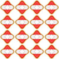 Pattern cookie with flag country Latvia in tasty biscuit vector