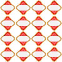 Pattern cookie with flag country Latvia in tasty biscuit vector