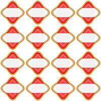 Pattern cookie with flag country Latvia in tasty biscuit vector