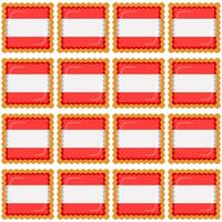 Pattern cookie with flag country Latvia in tasty biscuit vector