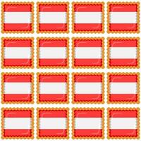 Pattern cookie with flag country Latvia in tasty biscuit vector