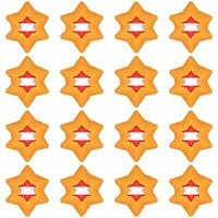 Pattern cookie with flag country Latvia in tasty biscuit vector