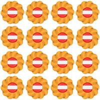Pattern cookie with flag country Latvia in tasty biscuit vector