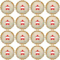 Pattern cookie with flag country Latvia in tasty biscuit vector