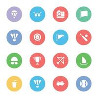 Pack of Hobbies and Games Flat Icons vector