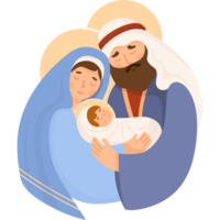 heilig familie. kerstmis. Maria, Joseph en baby Jezus Christus png