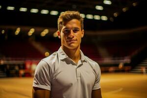 Emerging professional athlete making debut on prestigious grand arena stage photo