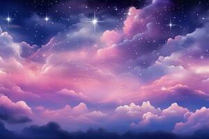 Captivating futuristic background adorned with stars pink clouds and galaxies photo