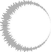 círculo som aceno. audio música equalizador. volta circular ícone. espectro radial padronizar e frequência quadro, Armação png